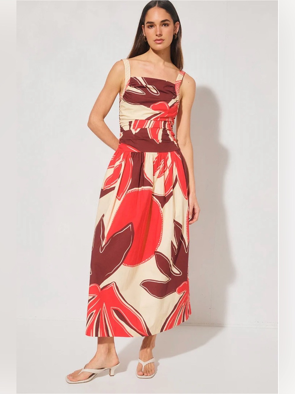 NWOT Mon Renn Sundrop Palm Dress in a bold abstract palm print. Size M.